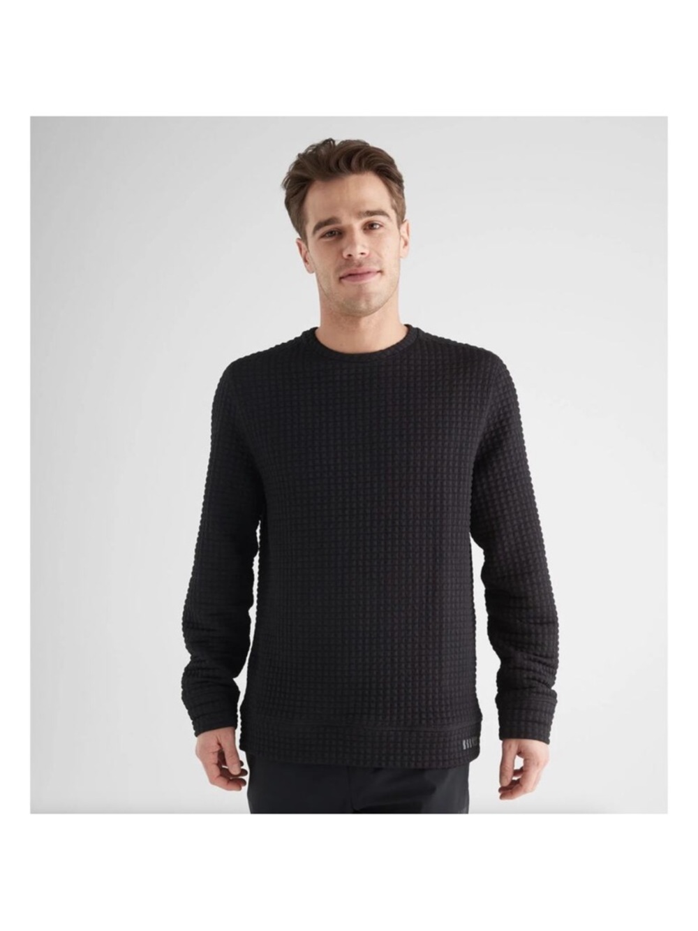 NOBULL Men’s Black Quilted Pullover Sweatshirt Medium